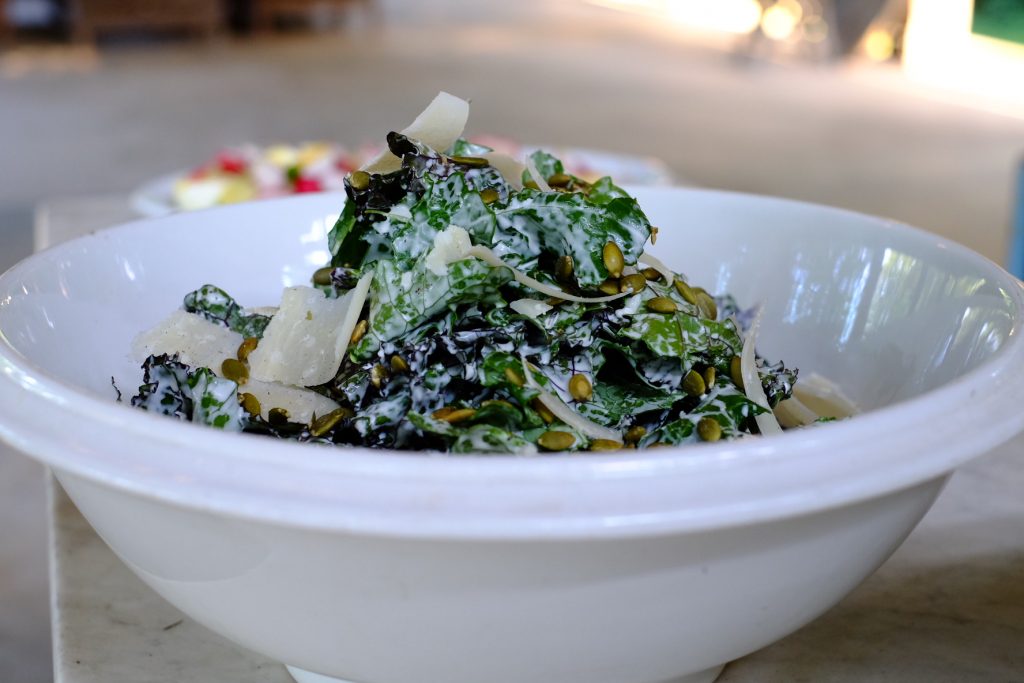 A lovely organic Kale Salad with Buttermilk Dressing