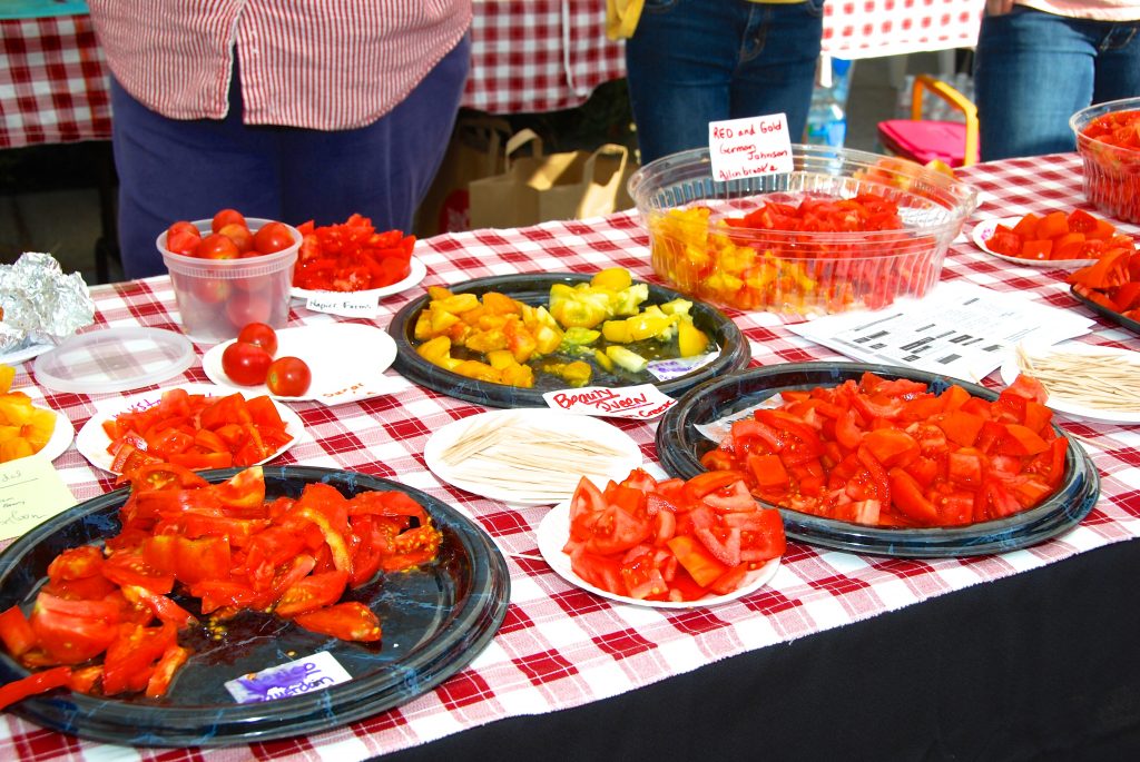 Free tasting from over 30 different varieties of locally grown farm tomatoes